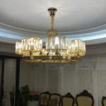 لوستر نئوکلاسیک گرد طلایی