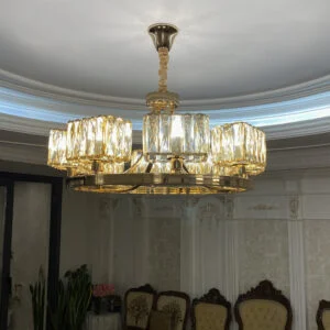 لوستر نئوکلاسیک گرد طلایی