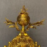 ساعت و شمعدان طلایی کلاسیک شیک برنز