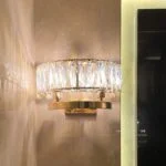 لوستر دیواری طلایی و کریستال نئوکلاسیک