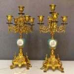 شمعدان آبی و طلایی