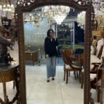 آینه قدی قهوه ای کلاسیک منبت