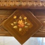 میز وسط مربع قهوه ای نقاشی دست