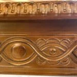 میز وسط مربع قهوه ای نقاشی دست