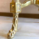 میز تلفن طلایی با صفحه سنگ 90 سانت