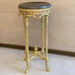 میز تلفن طلایی چوبی ساده