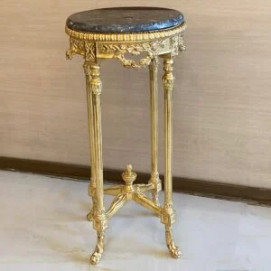 میز تلفن طلایی چوبی ساده