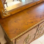 آینه کنسول چوبی برنزکوب سه کشو وسط