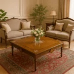 میز وسط مربع قهوه ای نقاشی دست میز وسط مربع قهوه ای نقاشی دست