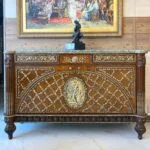 میز کنسول شیک قهوه ای صفحه سنگ