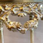 میز تلفن طلایی با صفحه سنگ 90 سانت