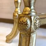 میز تلفن طلایی چوبی 105 سانت