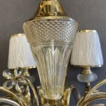 لوستر طلایی کریستال هشت شاخه گل دار