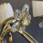 لوستر طلایی کریستال هشت شاخه گل دار