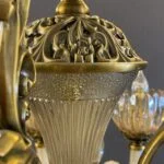 لوستر طلایی و کرم هشت شاخه کلاسیک