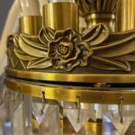 لوستر طلایی و کرم هشت شاخه کلاسیک