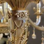 لوستر طلایی هشت شاخه لاله کلاسیک