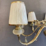 لوستر طلایی کریستال هشت شاخه گل دار