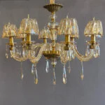 لوستر کلاسیک طلایی هشت شاخه مولتی کالر