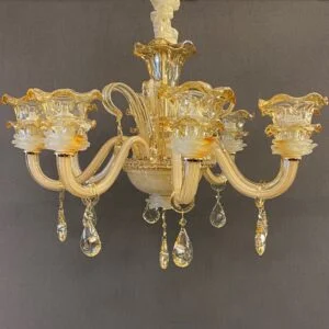 لوستر طلایی هشت شاخه لاله کلاسیک