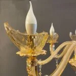 لوستر طلایی هشت شاخه لاله کلاسیک