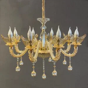 لوستر کلاسیک طلایی هشت شاخه لاله