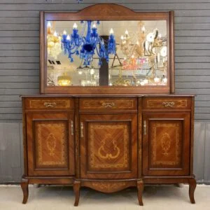 آینه کنسول کلاسیک معرق قهوه ای سه درب