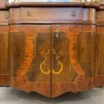 درب های آینه کنسول چوبی معرق قهوه ای هلال