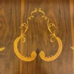 طرح آینه کنسول چوبی معرق قهوه ای هلال