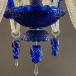 لوستر آبی و سفید باکارات شش شاخه جدید