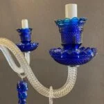 لوستر آبی و سفید باکارات شش شاخه شیک