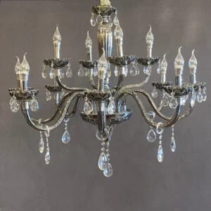 لوستر خاکستری کلاسیک دوازده شاخه