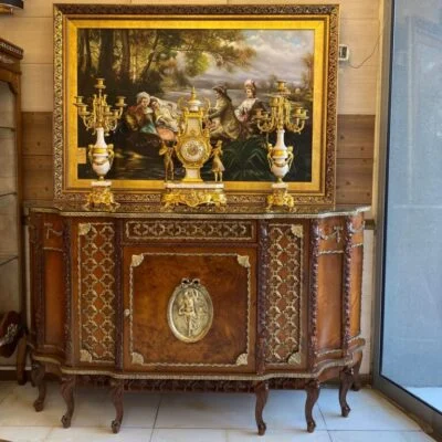 میز کنسول سلطنتی قهوه ای برنزکوب