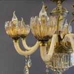 لوستر طلایی و کرم هشت شاخه کلاسیک