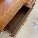 کشو آینه کنسول کلاسیک معرق قهوه ای سه درب