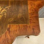 گوشه آینه کنسول چوبی معرق قهوه ای هلال