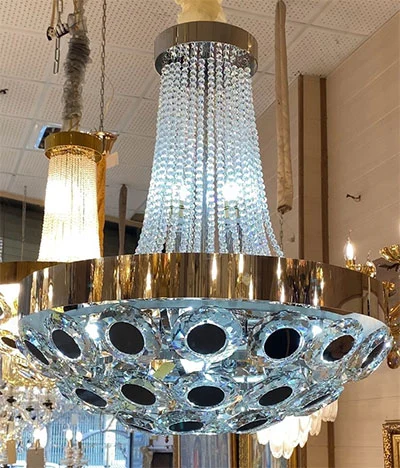 لوستر جدید نقره ای آینه‌ای