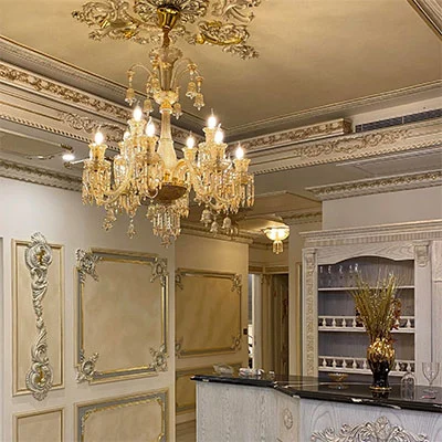 لوستر طلایی باکارات سالن و راهرو