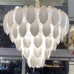 لوستر مدرن سفید صدفی