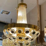 لوستر مدرن طلایی آینه ای