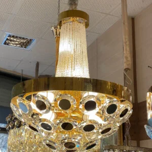 لوستر مدرن طلایی آینه ای