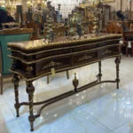 کنسول چوبی قهوه ای و طلایی ویولا