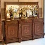 آینه و کنسول قهوه ای بزرگ معرق سه درب