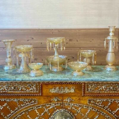 ظرف هفت سین کریستال طلایی
