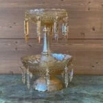 میوه خوری طلایی کریستال دو طبقه