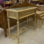 کنسول چوبی ساده طلایی صفحه سنگ