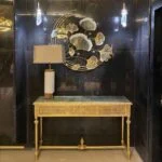 میز کنسول شیک طلایی صفحه سنگ