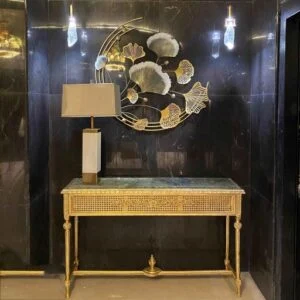 میز کنسول شیک طلایی صفحه سنگ