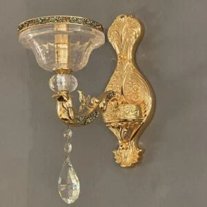 لوستر دیواری طلایی شیک تک شاخه