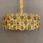 لوستر طلایی مدرن گرد